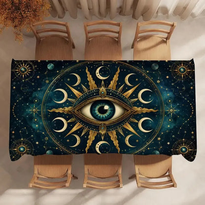 Mystic evil eye tablecloth – gothic kitchen table decor