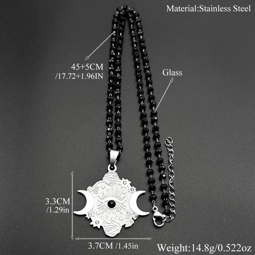 Mystic Eye and Moon Witchy Necklace Witchcraft Jewelry-MoonChildWorld