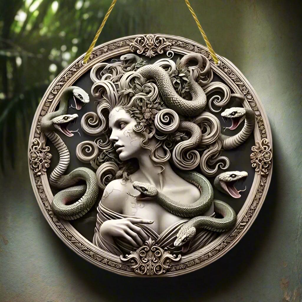 Mystic Medusa Wooden Sign Mythology Hanging Sign-MoonChildWorld