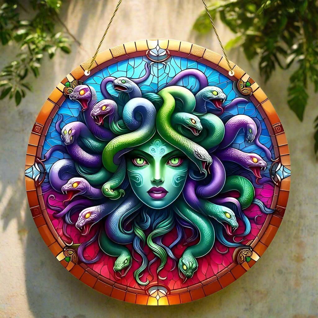 Mystic Medusa Wooden Sign Mythology Hanging Sign-MoonChildWorld