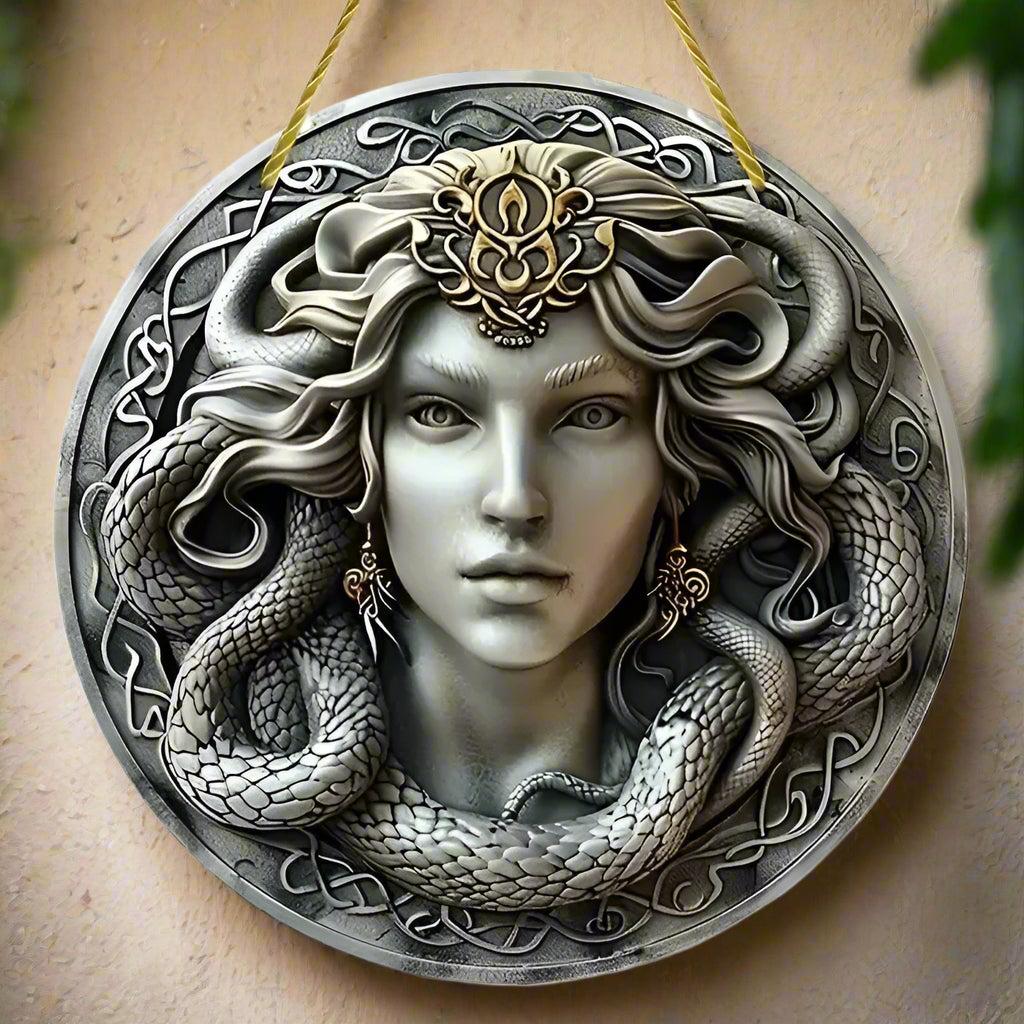 Mystic Medusa Wooden Sign Mythology Hanging Sign-MoonChildWorld