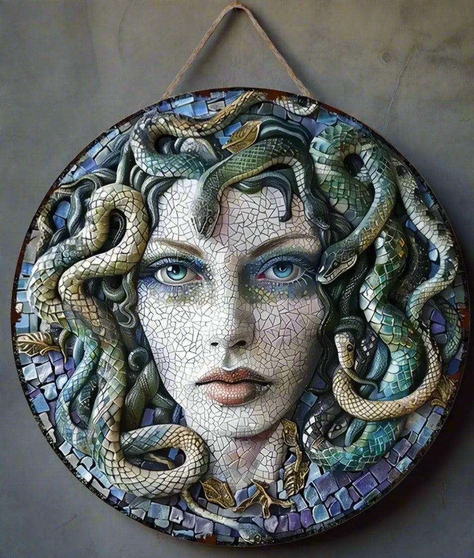 Mystic Medusa Wooden Sign Mythology Hanging Sign-MoonChildWorld