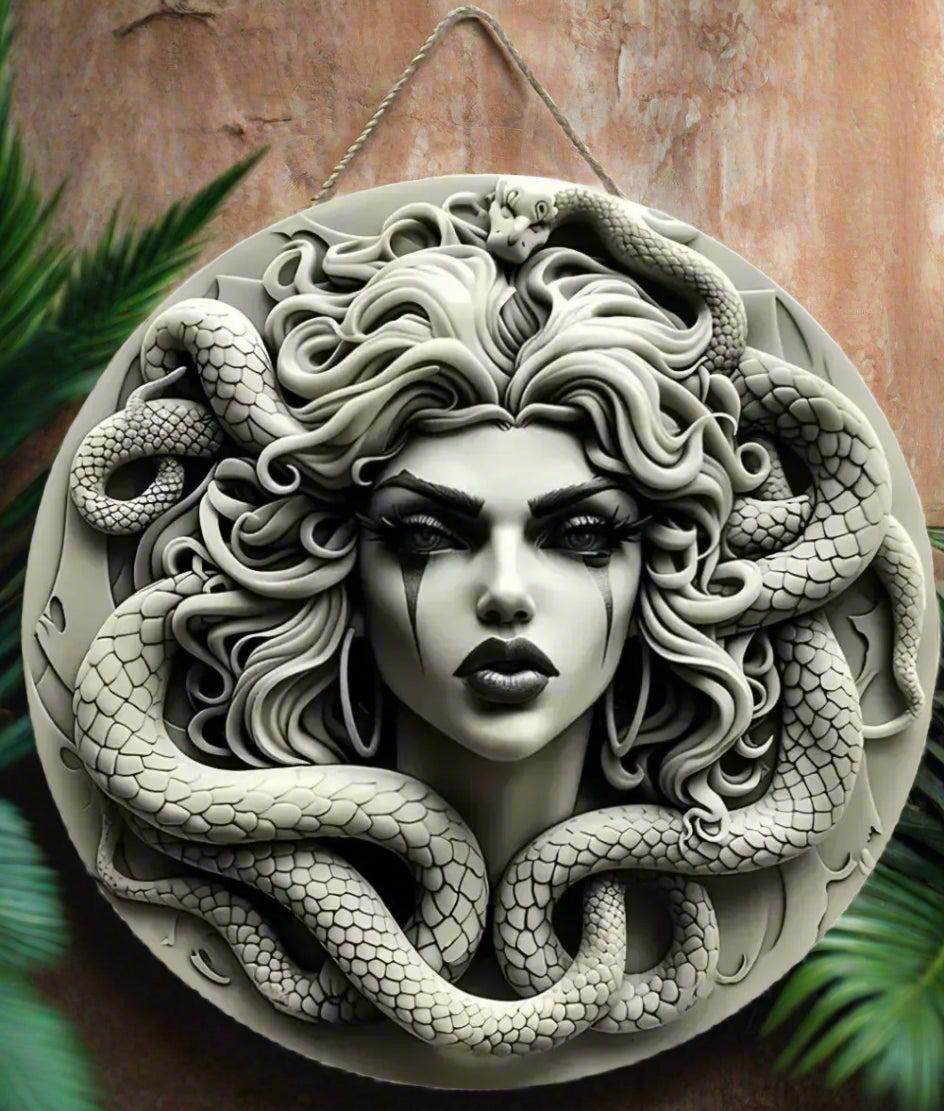 Mystic Medusa Wooden Sign Mythology Hanging Sign-MoonChildWorld