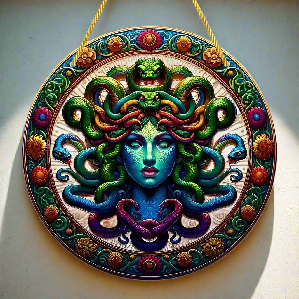 Mystic Medusa Wooden Sign Mythology Hanging Sign-MoonChildWorld