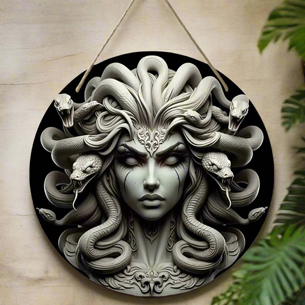 Mystic Medusa Wooden Sign Mythology Hanging Sign-MoonChildWorld