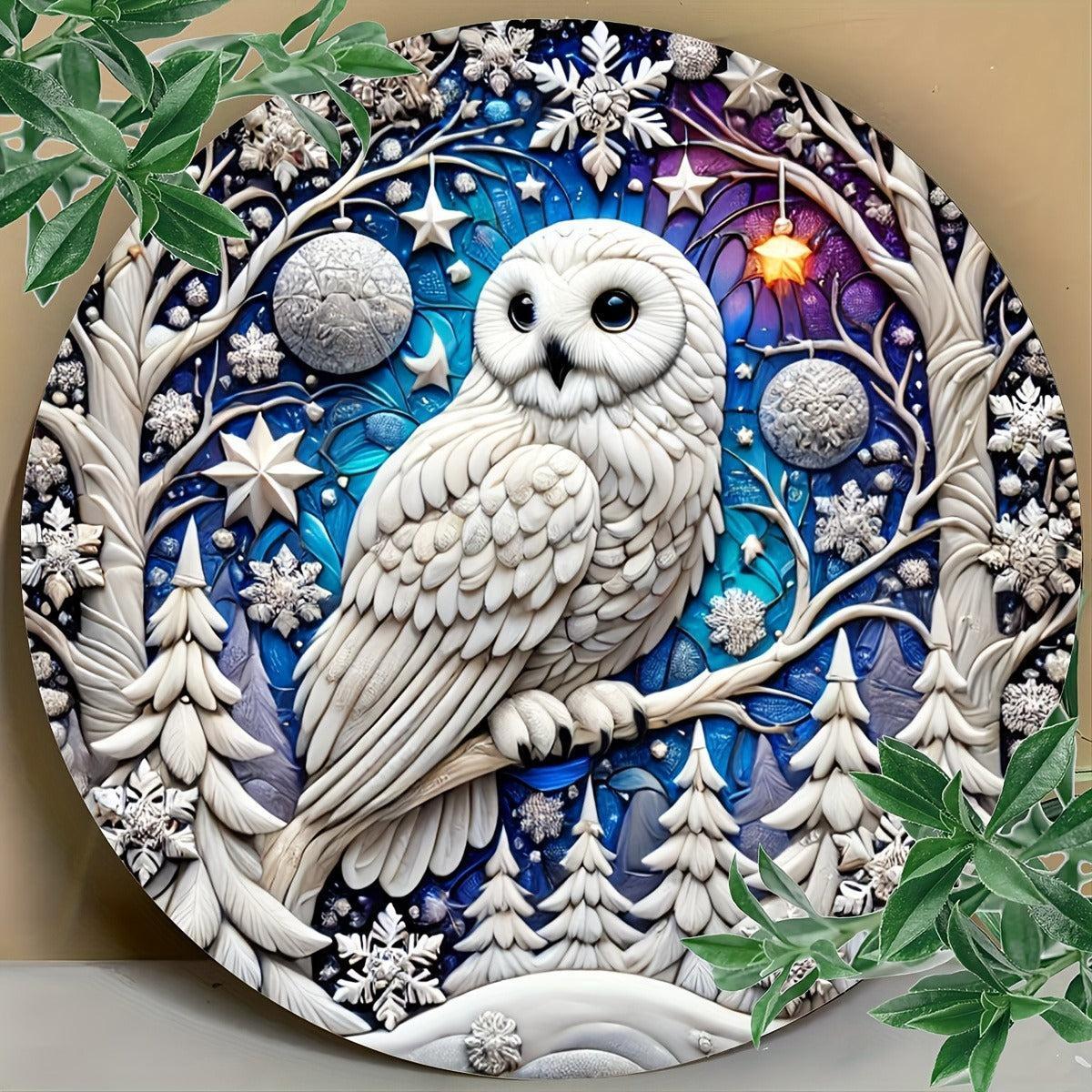 Mystic Owl Metal Sign - Witchy Halloween & Christmas Wall Decor-MoonChildWorld
