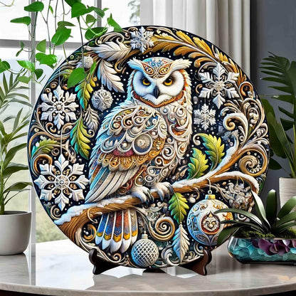 Mystic Owl Metal Sign - Witchy Halloween & Christmas Wall Decor-MoonChildWorld