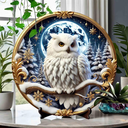 Mystic Owl Metal Sign - Witchy Halloween & Christmas Wall Decor-MoonChildWorld