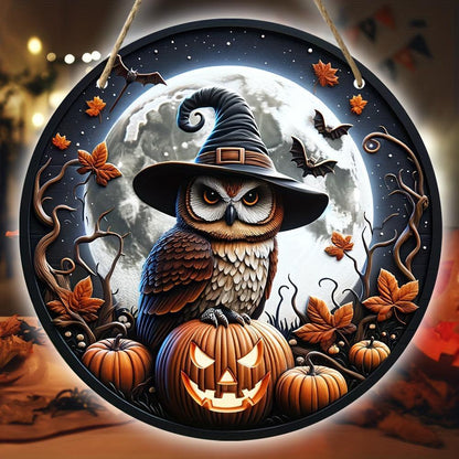 Mystic Owl Metal Sign - Witchy Halloween & Christmas Wall Decor-MoonChildWorld