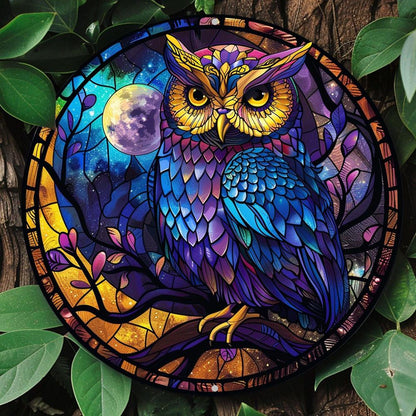 Mystic Owl Metal Sign - Witchy Halloween & Christmas Wall Decor-MoonChildWorld
