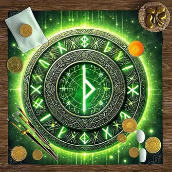 Mystic Rune Pagan Altar Cloth Witchy Tarot Cloth for Reading Divination Wicca Ritual Decor-MoonChildWorld
