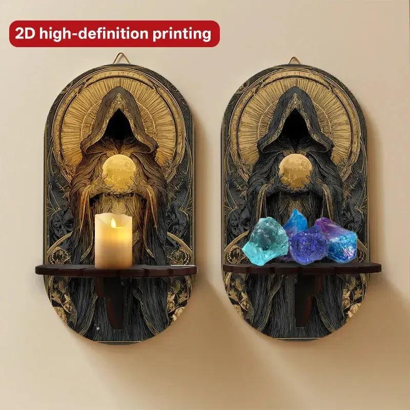 Mystic Wiccan Floating Shelves Pagan Altar Decor Witchy Decorative Wall Shelf-MoonChildWorld