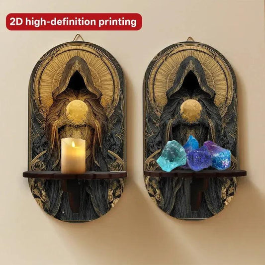 Mystic Wiccan Floating Shelves Pagan Altar Decor Witchy Decorative Wall Shelf-MoonChildWorld