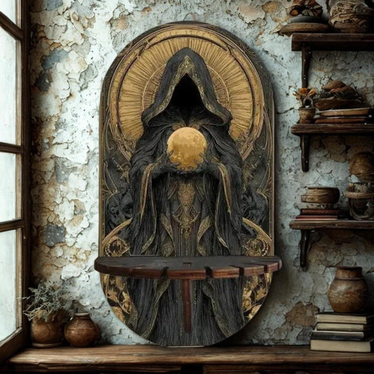 Mystic Wiccan Floating Shelves Pagan Altar Decor Witchy Decorative Wall Shelf-MoonChildWorld