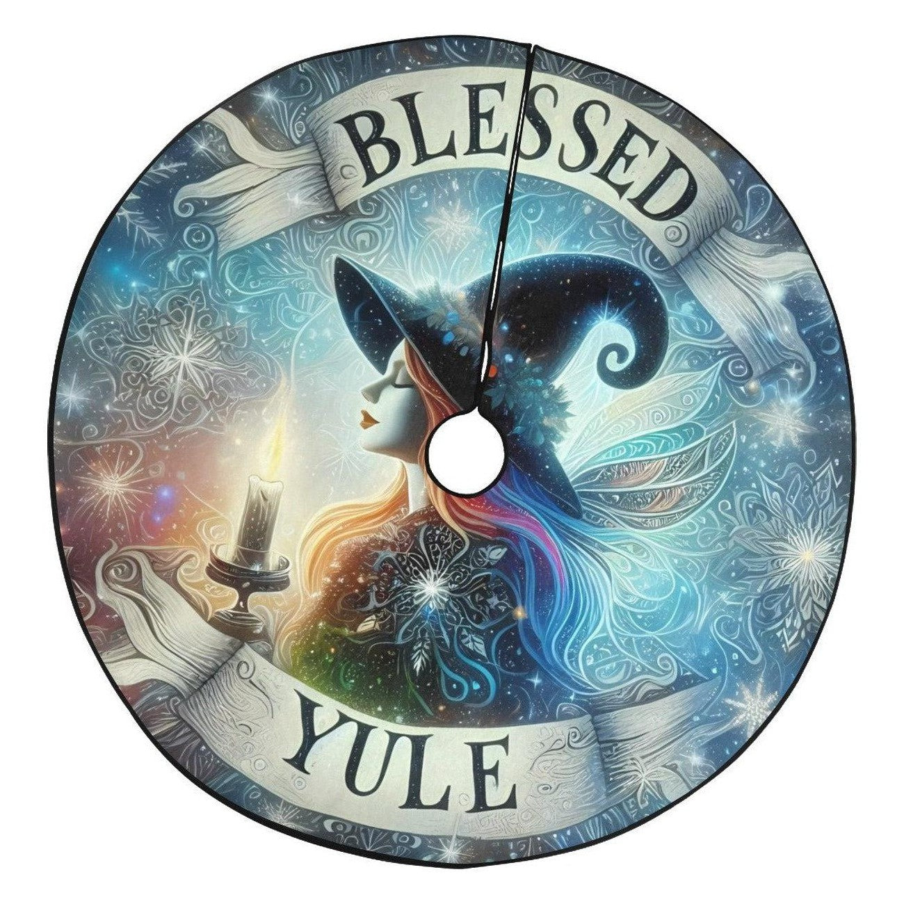 Mystic Witch Christmas Tree Skirt for Yule Decor-MoonChildWorld