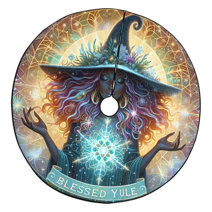Mystic Witch Christmas Tree Skirt for Yule Decor-MoonChildWorld
