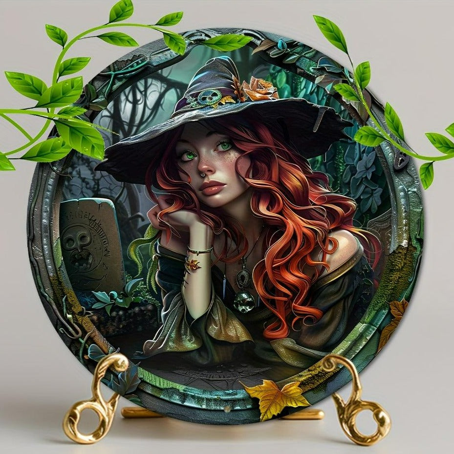 Mystic Witch Metal Sign Halloween Gothic Wall Decor-MoonChildWorld