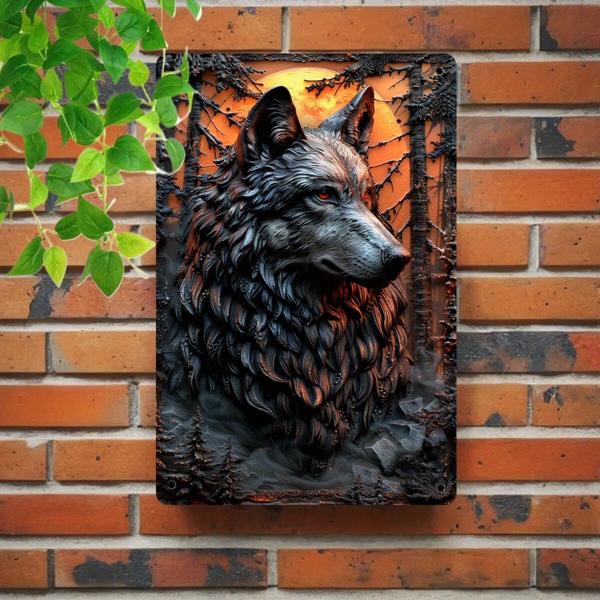 Mystic Wolf Metal Tin Sign Spirit Wolf Wall Decor-MoonChildWorld