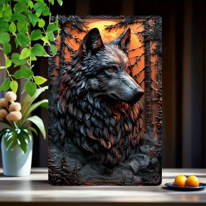 Mystic Wolf Metal Tin Sign Spirit Wolf Wall Decor-MoonChildWorld