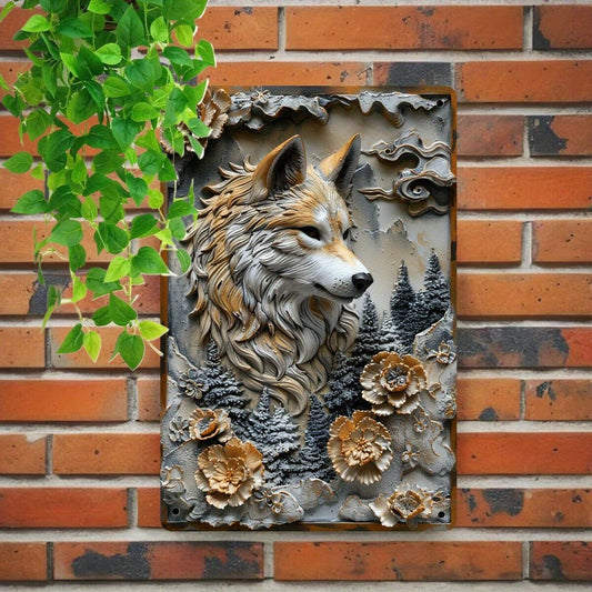 Mystic Wolf Metal Tin Sign Vintage Wolf Wall Decor Spirit Animal Home Decor-MoonChildWorld