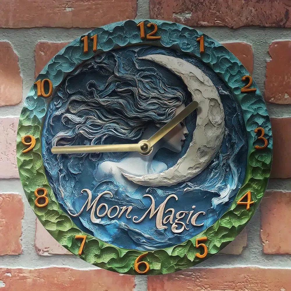 Mystic moon goddess wall clock for wicca home decor-MoonChildWorld