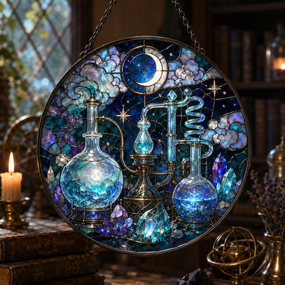 Mystical Alchemy Laboratory Glass Suncatcher - window display