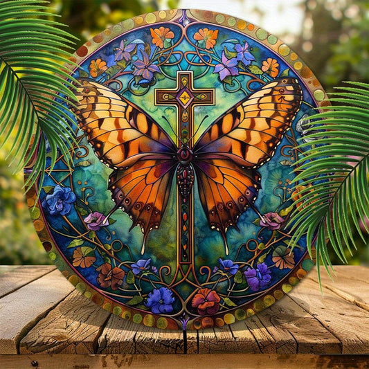 Mystical Butterfly Metal Sign-MoonChildWorld