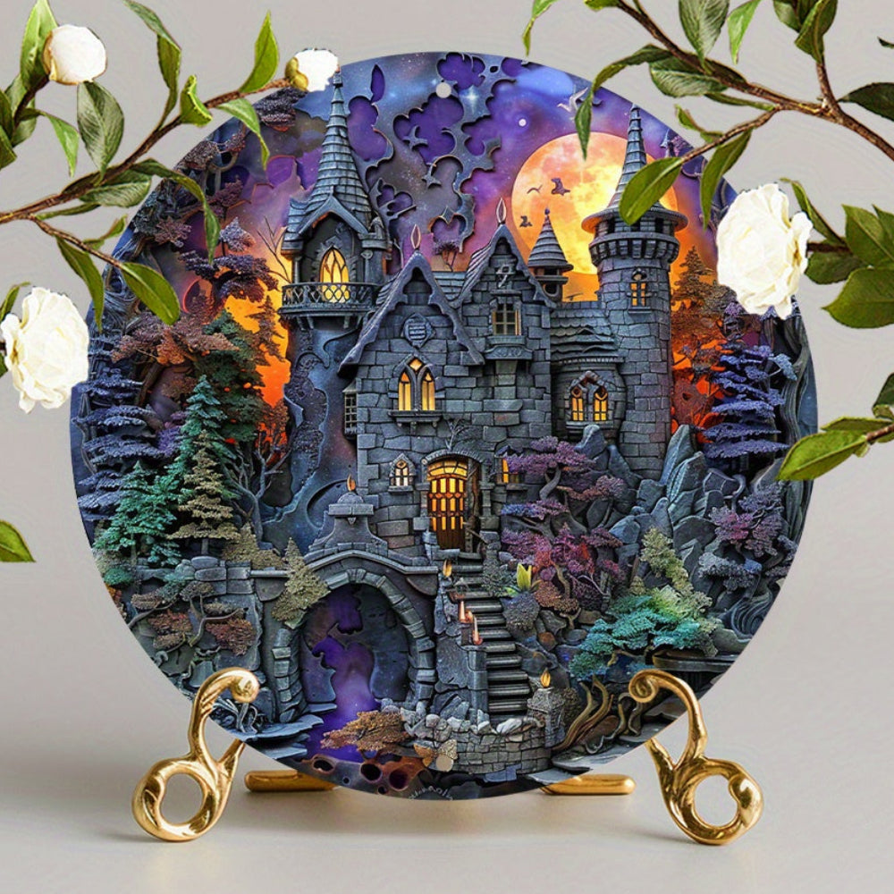 Mystical Castle Metal Sign Halloween Decor-MoonChildWorld