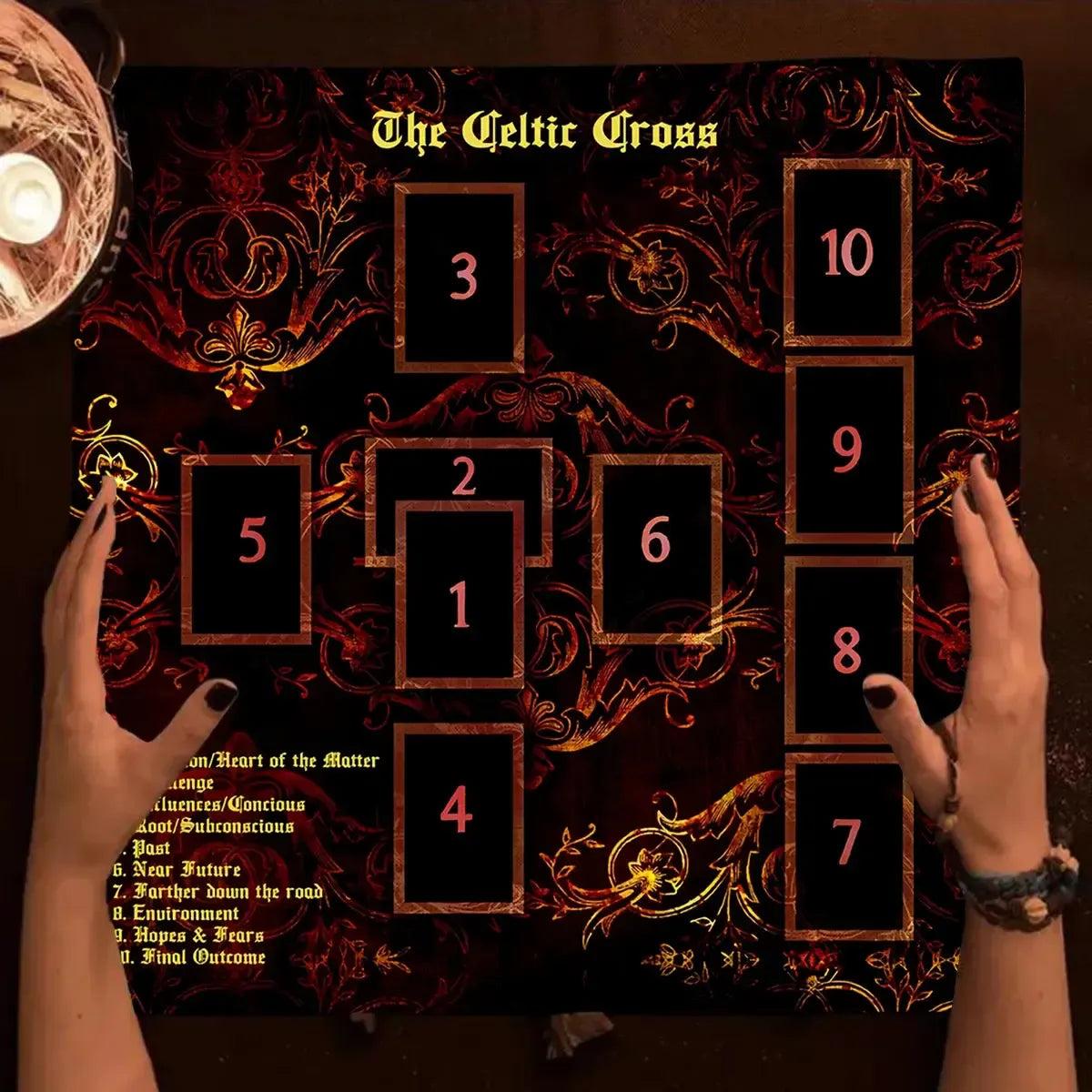 Mystical Celtic Cross Wicca Altar Cloth Witchcraft Tarot Tablecloth Pagan Altar Supplies-MoonChildWorld