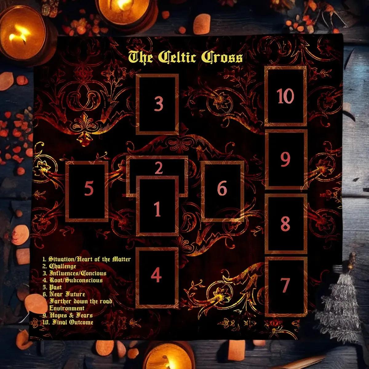 Mystical Celtic Cross Wicca Altar Cloth Witchcraft Tarot Tablecloth Pagan Altar Supplies-MoonChildWorld