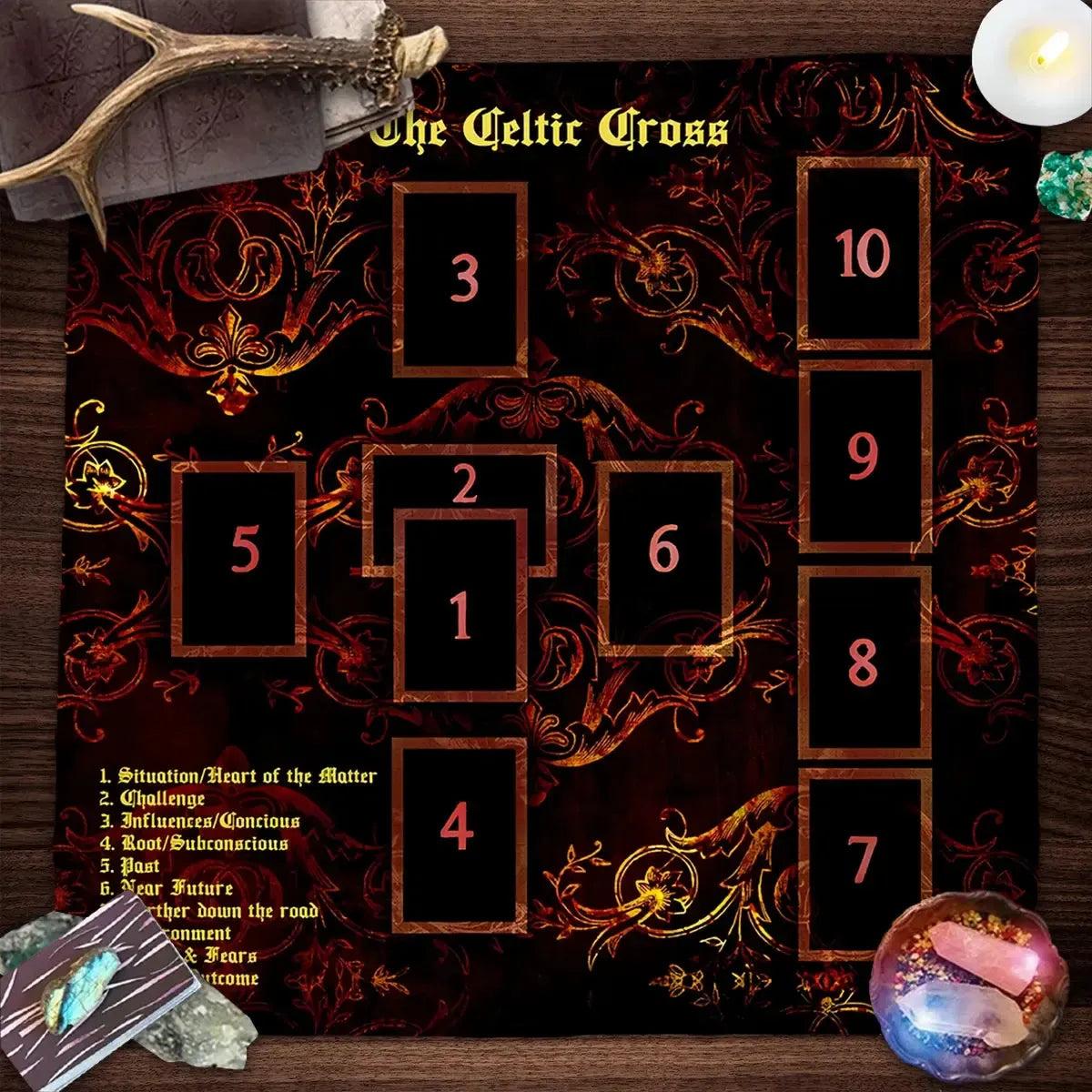 Mystical Celtic Cross Wicca Altar Cloth Witchcraft Tarot Tablecloth Pagan Altar Supplies-MoonChildWorld