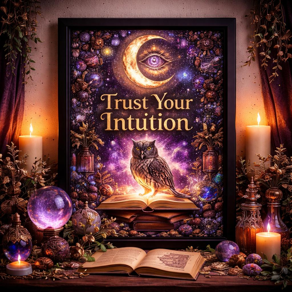 Mystical Eye & Spirit Owl Wall Art for Pagan - Wiccan Black Framed Canvas Print for Spiritual & Boho Decor-MoonChildWorld