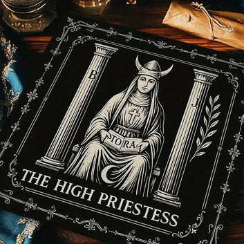 Mystical High Priestess Wicca Altar Cloth - Witchcraft Tarot Tablecloth for Reading Divination Pagan Home Decor-MoonChildWorld