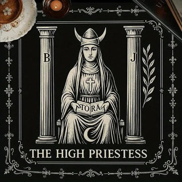 Mystical High Priestess Wicca Altar Cloth - Witchcraft Tarot Tablecloth for Reading Divination Pagan Home Decor-MoonChildWorld