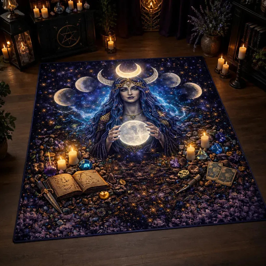 Mystical Moon Goddess Area Rug – Wiccan Spiritual Carpet for Pagan Altar_mockup_2.webp