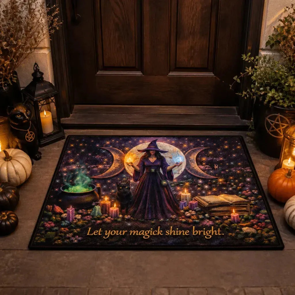 Mystical Moon Witch Doormat – Wicca Pagan Welcome Mat for Home Decor_mockup_1.webp