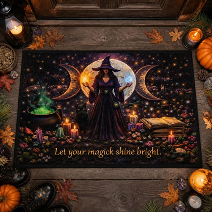 Mystical Moon Witch Doormat – Wicca Pagan Welcome Mat for Home Decor_mockup_3.webp
