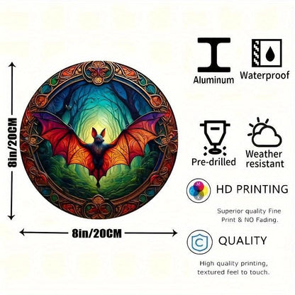 Mystical Nocturnal Bat Metal Sign Halloween Gothic Wall Sign-MoonChildWorld