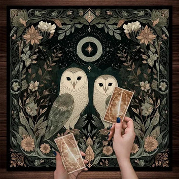 Mystical Owl Witchy Altar Cloth - Witchcraft Tarot Tablecloth for Reading Divination Pagan Home Decor-MoonChildWorld