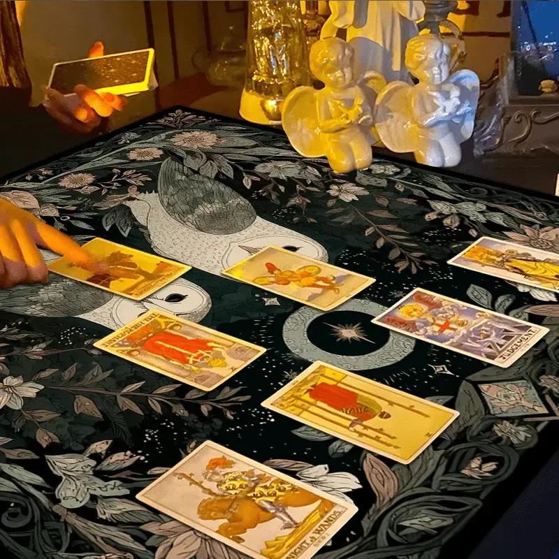 Mystical Owl Witchy Altar Cloth - Witchcraft Tarot Tablecloth for Reading Divination Pagan Home Decor-MoonChildWorld