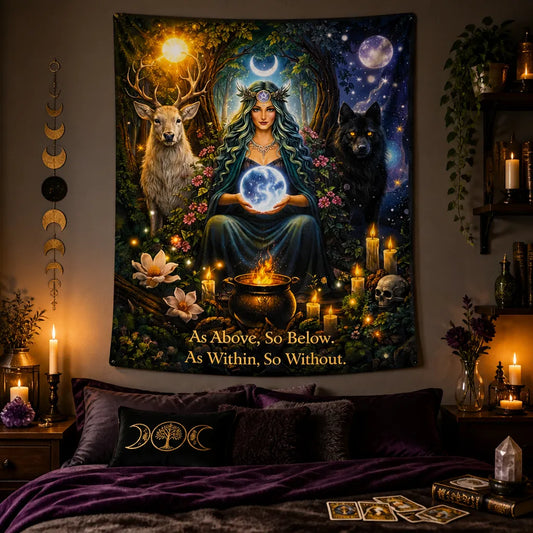 Mystical Pagan Goddess Tapestry Wiccan Altar Wall Hanging_mockup_1.webp