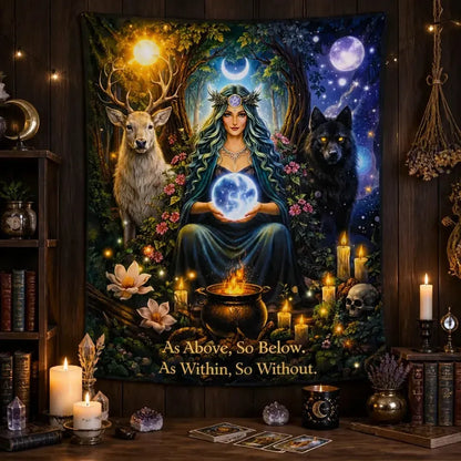 Mystical Pagan Goddess Tapestry Wiccan Altar Wall Hanging_mockup_2.webp
