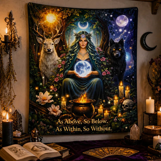 Mystical Pagan Goddess Tapestry Wiccan Altar Wall Hanging_mockup_3.webp