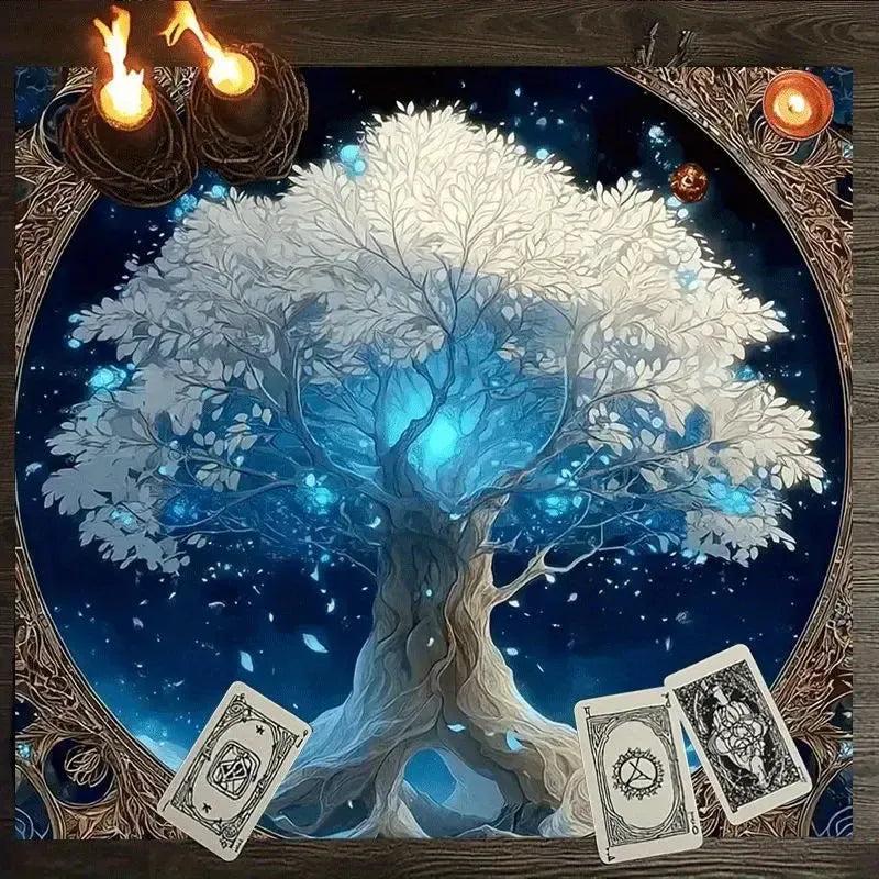Mystical Tree of Life Pagan Altar Cloth - Witchcraft Tarot Tablecloth for Reading Divination Wicca Home Decor-MoonChildWorld