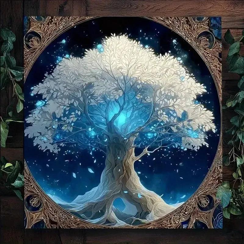 Mystical Tree of Life Pagan Altar Cloth - Witchcraft Tarot Tablecloth for Reading Divination Wicca Home Decor-MoonChildWorld