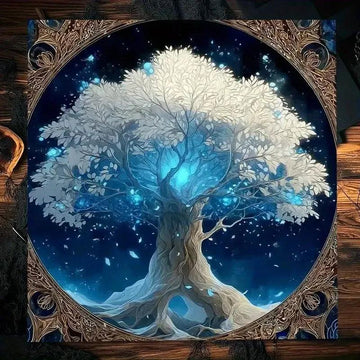 Mystical Tree of Life Pagan Altar Cloth - Witchcraft Tarot Tablecloth for Reading Divination Wicca Home Decor-MoonChildWorld