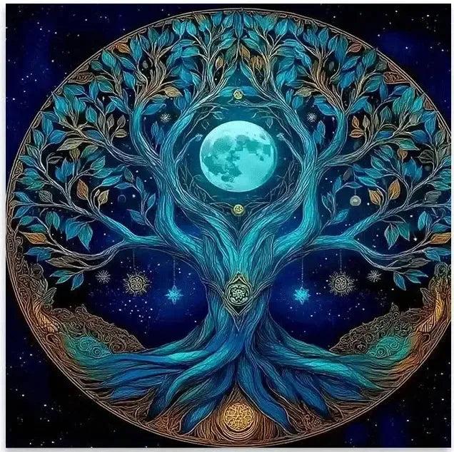 Mystical Tree of Life Tarot Tablecloth – Pagan Altar Cloth for Divination, Meditation & Home Decor-MoonChildWorld