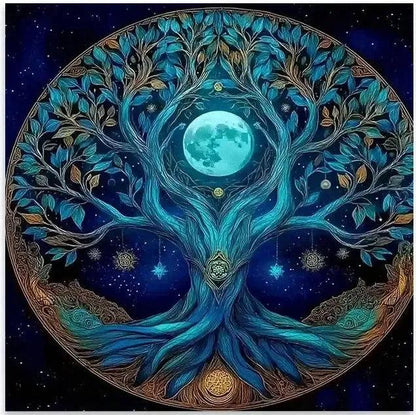 Mystical Tree of Life Tarot Tablecloth – Pagan Altar Cloth for Divination, Meditation & Home Decor-MoonChildWorld