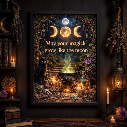 Mystical Wicca & Pagan Art Print - Witchcraft Black Framed Canvas Wall Decor for Witch_mockup_2.webp
