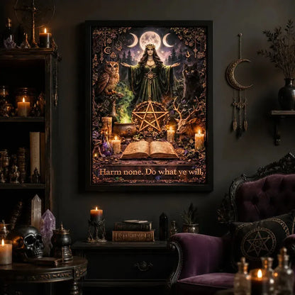 Mystical Wicca and Pagan Art Print - Black Framed Canvas Wall Decor for Witchcraft Lovers_mockup_1.webp